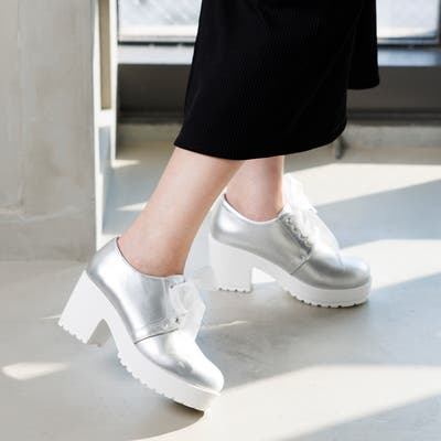 秋冬の新色♪7.5cm ヒール 厚底 ハイヒール レースアップ
