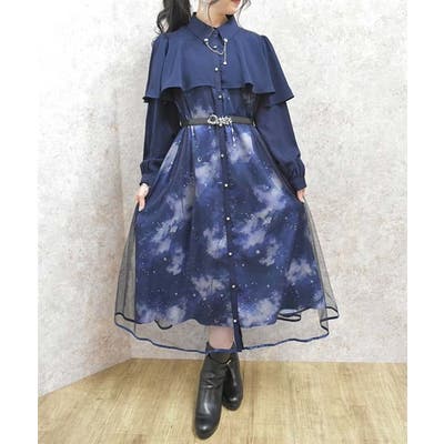 テレスコーププリントケープ風ワンピース[品番：IGAW0005708]｜axes  femme（アクシーズファム）のレディースファッション通販｜SHOPLIST（ショップリスト）