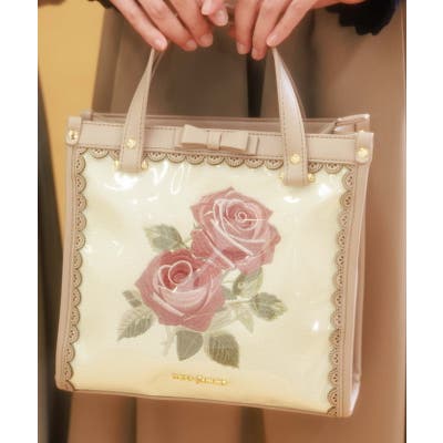 人気ショップ ローズ刺繍スクエアバッグ[品番：IGAW0005920]｜axes femme かごバッグ