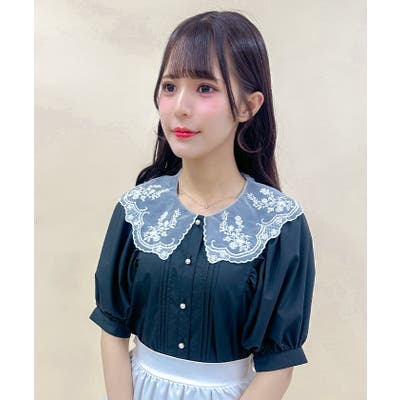チュール×フラワー刺繍ブラウス | outlet | axes femme online shop