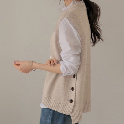 サイドスリット ニットベスト トップス[品番：BSRW0000755]｜Beststore（ベスト ストア）のレディースファッション通販｜SHOPLIST（ショップリスト）