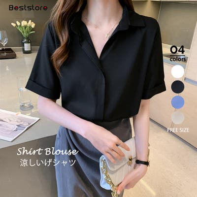 トップス 襟付きシャツ 半袖[品番：BSRW0000908]｜Beststore