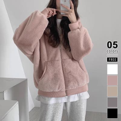 もこもこ ファーブルゾン フード付きパーカー[品番：COCW0006184