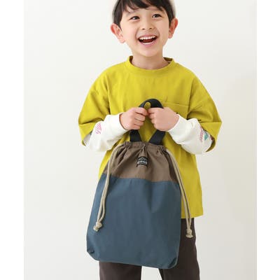 バイカラー持ち手付き巾着袋 子供服 キッズ[品番：VR000009611