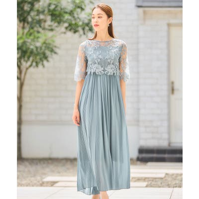 rosebud レースプリーツワンピースドレス