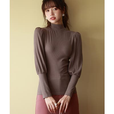 バルーンスリーブプチハイネックカットソー[品番：DSSW0002703