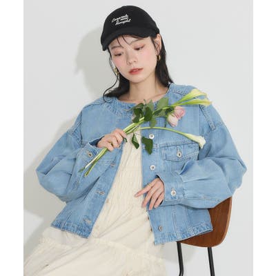 ノーカラーデニムジャケット[品番：EMEW0047638]｜earth