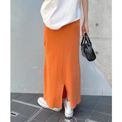 アウトレット福袋 便利なポケット付き！リブロングタイトスカート[品番 スカート