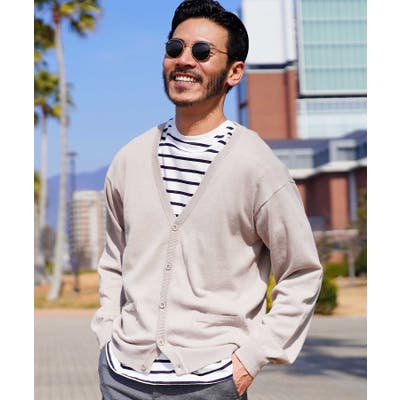 カーディガン メンズ◇コットンカラーニットカーディガン◇cardigan[品番：JG000012790]｜JIGGYS SHOP（ジギーズショップ）の メンズファッション通販｜SHOPLIST（ショップリスト）