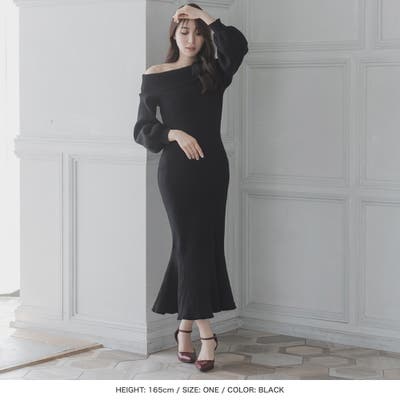 オフショルダーマーメイドニットワンピース/23521[品番：BA000005589]｜JULIA  BOUTIQUE（ジュリアブティック）のレディースファッション通販｜SHOPLIST（ショップリスト）