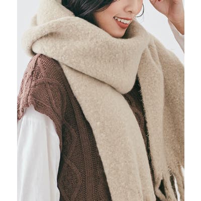 スフレニットフリンジマフラーニットマフラー ボリューム
