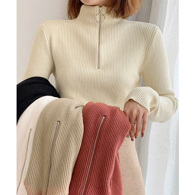 Jil sander＋ ハーフジップ リブニット - メルカリ