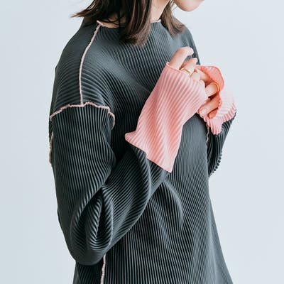 DRESS+ パンツドレス 「パンツドレス」レース7分袖トップス