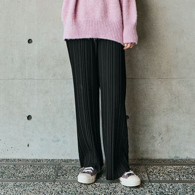 レビュー高評価のおせち贈り物 アコーディオンプリーツワイドパンツ 2サイズ ワイドパンツ[品番 サロペット・オーバーオール・オールインワン