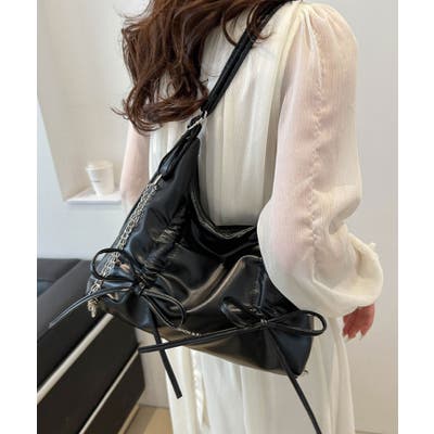 2Wayリボンギャザーバッグ 鞄 かばん[品番：IK000008041