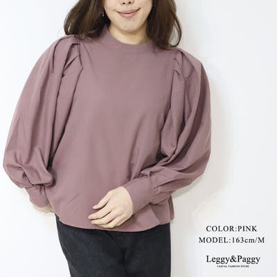 バックリボンボリュームスリーブブラウス  プチハイネック[品番：ELEW0001730]｜Leggy&Paggy（レギーアンドパギー）のレディースファッション通販｜SHOPLIST（ショップリスト）