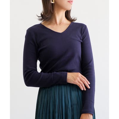 コットン100％】長袖VネックTシャツ[品番：LOSW0000071]｜CLOTHY