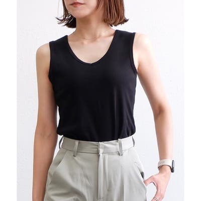 お手軽価格で贈りやすい コットン100％】Vネックタンクトップ[品番：LOSW0000122 トップス