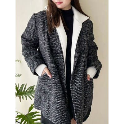 美品> BOGLIOLI / HAMPTONモノトーン ツイードジャケット46