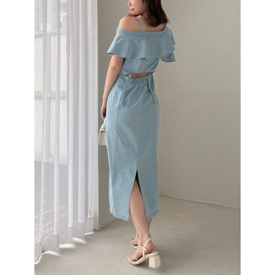 アシメラッフルラインワンピース[品番：MKSW0057093]｜dazzlin