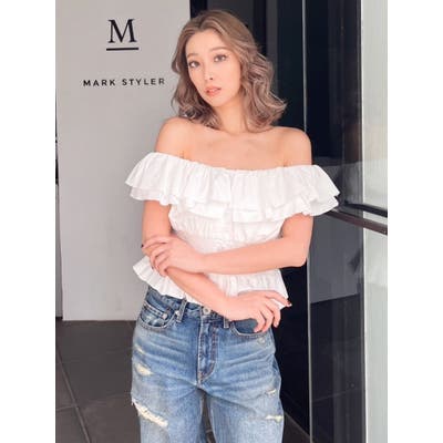 美品』Mystrada❣️白ショルダーフリル ブラウス 2way - メルカリ