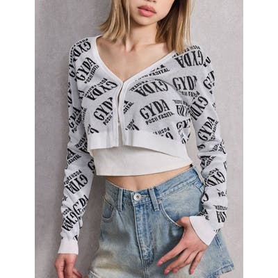 Symmetry GYDA embroideryシャギーニットカーディガン[品番