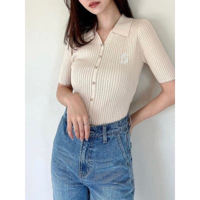 Nodress レッド poloトップス十字架