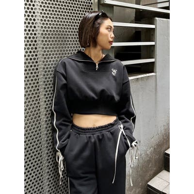 スリーブリボントップス【BLACK】