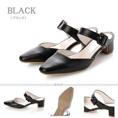 【限定価格セール！】 セパレートストラップ チャンキーヒール パンプス ☆1156[品番 トップス