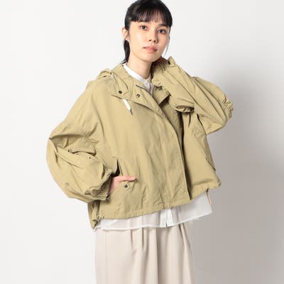 セール】ビッグシルエット切り替えブルゾン バイカラー
