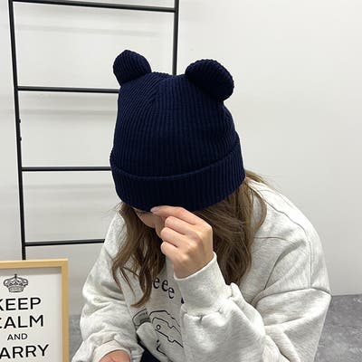 miniministore｜くま耳ニット帽 レディース帽子 韓国風