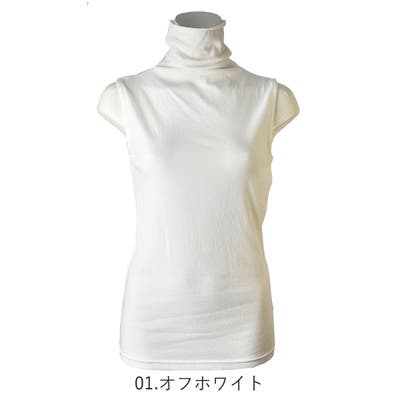 格安saleスタ ノースリーブコットンガーゼベア天 UVカット ボトルネック トップス