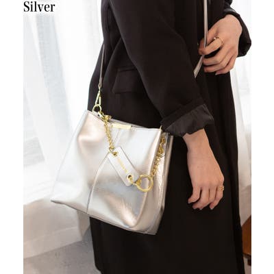 チェーンチャーム付 フェイクレザー ショルダーBAG[品番