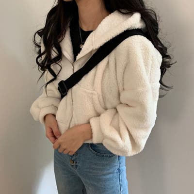 ショートボアブルゾン パーカー ショート丈[品番：NETW0000496 ...