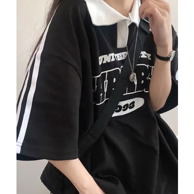 バイカラー Vネック 半袖Tシャツ[品番：KH000015391]｜VIVID