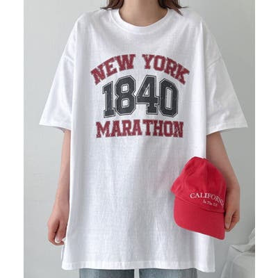 新しいコレクション 文字プリントオーバーサイズTシャツ 半袖[品番：KH000015385 トップス