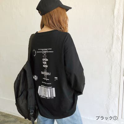 バックプリントルーズTシャツ ロンT 韓国[品番：SHNW0003408