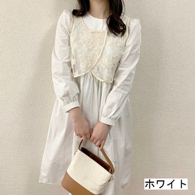 レースベスト付きワンピース 2点 セット[品番：SHNW0006084]｜LADY 