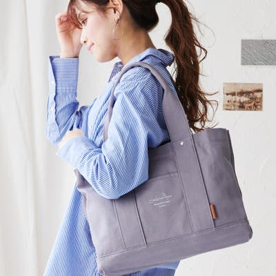 AZUL BY MOUSSY ユーティリティキャンバストートバッグ O/WHT1