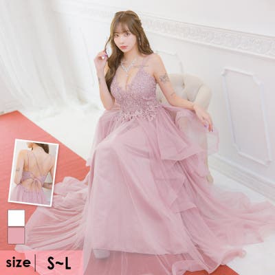 WEB限定】シャンタンカラーロングドレス(M オールドローズ