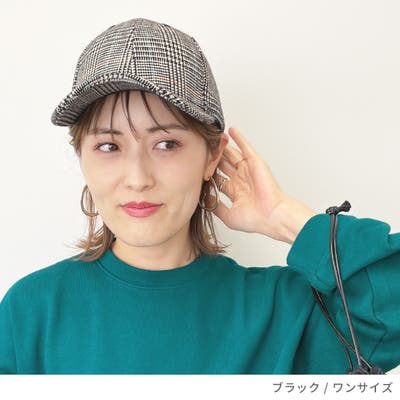チェック柄ベーシックデザインキャップ レディース 帽子[品番