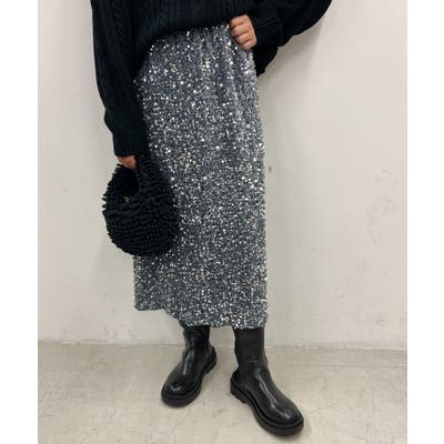 【WC】スパンコールスカート 韓国 韓国ファッション タイト 