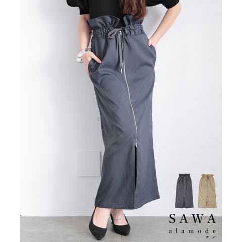 Sawa a la mode（サワアラモード） | 大人が垢抜けるヘザーエステルツイルギャザーウエストストレートスカート レディース ファッション ボトムス スカート 大人可愛い 40代 レディースファッション 50代女性 ファッション 60代 ミセスファッション サワアラモード sawaalamode otona aldt-314r3760