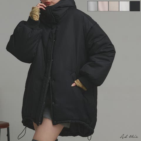 ad thie（アドティエ） | モンスターパーカー モッズコート アウター 中綿 裾アジャスト 後ろ下がり フード ポケット エコダウン レディース