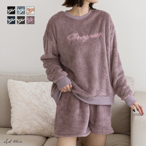 ad thie（アドティエ） | 刺繍ロゴ　ボアプルオーバー		