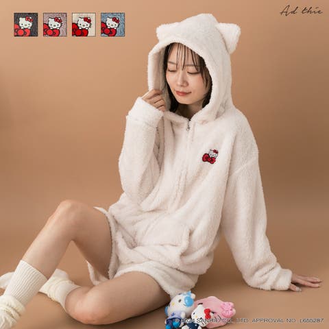 ad thie（アドティエ） | ≪HELLO KITTY≫猫耳フード付き ボアパーカー