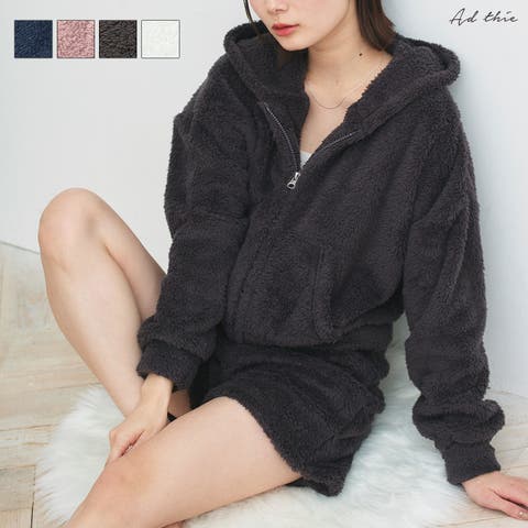 ad thie（アドティエ） | ボアショートパーカーショートパンツルームウエア