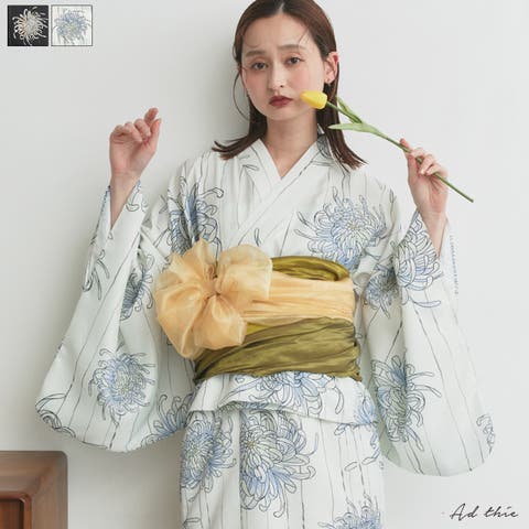 ad thie（アドティエ） | 【2026SS新作】糸菊柄 セパレート浴衣4点セット ワンピースタイプ