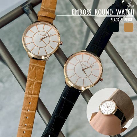 feu（フゥー） | 腕時計　ジャパンムーブメント　ラウンド　シンプル　大人かっこいい　オールシーズン　韓国ファッション　2025年新作