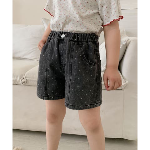 aimoha kids（アイモハキッズ） | 【aimoha-KIDS-】ドット柄　キッズデニムショートパンツ